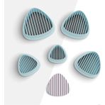 Brocutters Çizgili Üçgen Şekilli Polimer Kil Kesme Kalıbı, Küpe Kalıp, Clay Cutter, 5 Boy, No: 938