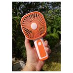 Brokoli Home Mini Fan USB Şarjlı Mini El Fanı Taşınabilir Vantilatör 3 Kademeli Sessiz Fan Telefon Tutucu Turuncu
