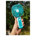 Brokoli Home Mini Fan USB Şarjlı Mini El Fanı Taşınabilir Vantilatör 3 Kademeli Sessiz Fan Telefon Tutuculu Mavi