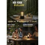 Brokoli Home USB + Solar Güneş Enerjili Kamp Lambası LED Kamp Feneri Ayarlanabilir Işık Balkon Dekorasyonu Siyah