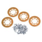 BROLEO RC Tekerlek Dış Halkaları Jantlar, 1,9 inç Tekerlek Dış Halkaları Jantlar CNC İşleme Stabilitesini Artırır 4 Adet 1/10 RC için (Turuncu)