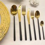 Brondoff Bahama Siyah Gold 36 Parça Çatal Kaşık Bıçak Takımı