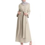 Brong Abaya Haki Uzun Kollu Kadın Sabahlık