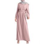 Brong Abaya Pinguin Gri Uzun Kollu Kadın Sabahlık