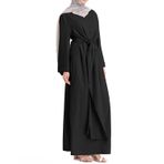 Brong Abaya Siyah Uzun Kollu Kadın Sabahlık