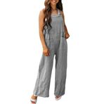 Brong Dungarees Baggy Gri Cepli Kadın Tulum