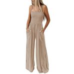 Brong Dungarees Strappy Romper Haki Uzun Cepli Kadın Tulum