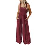 Brong Dungarees Strappy Romper Kırmızı Uzun Cepli Kadın Tulum