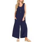 Brong Dungradees Playsuits Romper Lacivert Cepli Bol Kolsuz Yazlık Kadın Tulum