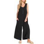 Brong Dungradees Playsuits Romper Siyah Cepli Bol Kolsuz Yazlık Kadın Tulum
