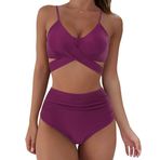 Brong Mor Destekli Yüksek Bel Halter S Kadın Bikini Takımı