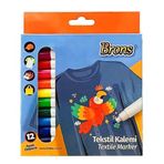 Brons Brons Tekstil Marker Kumaş Boyama Kalemi 12 Renk
