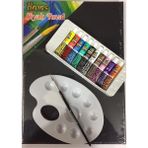 Brons Siyah Tual 25X35 Palet 10 Lu Akrilik Boya 4 No Fırça T.s
