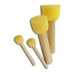 Brons Sünger Ponpon Fırça Seti 4lü - 2 Set - Sarı