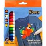brons tekstil kalemi marker 12 renk set br-1001 - Yok