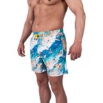 Bronz Surf Spirit Erkek Deniz Şortu Hızlı Kuruyan Aquadry Kumaş, Mavi Tonlar, Fermuarlı Cepli - Çok Renkli - XL