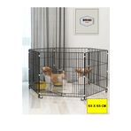 BROOHOME -metal Köpek Çiti Kafesi 63cm X 63cm - 6 Parça Panel Çit- Siyah Renk/oyun Eğitim Alanı
