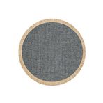 Brooklyn Hasır Görünümlü Kaymaz Dokuma Modern Yuvarlak Kilim BRK01 Antrasit, 75 x 75
