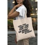 Brooklyn Nine Nine Jake Peralta Cool Baskılı Omuz Çantası %100 Pamuklu Tote Bag Ham Bez Çanta - Bej