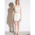 Brooks Brothers BBSP23FSK012 Ekru Normal Bel Düz Mini Kadın Etek