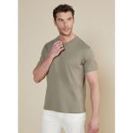 Brooks Brothers Bisiklet Yaka Açık Haki Erkek T-Shirt BBSS25MTS011 - 2XL