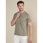 BROOKS BROTHERS Bisiklet Yaka Açık Haki T-Shirt, L, BBSS25MTS011, Açık Haki, Erkek