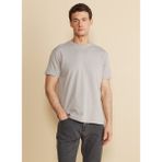 Brooks Brothers Bisiklet Yaka Gri Erkek T-Shirt BBFW25MTS004