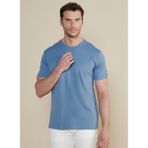 Brooks Brothers Bisiklet Yaka Mavi Erkek T-Shirt BBSS25MTS011