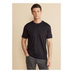BROOKS BROTHERS Bisiklet Yaka Siyah Erkek T-Shirt BBFW25MTS004