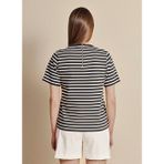Brooks Brothers Ekru Kadın T-Shirt BBSS26FTS003 - Ekru - Lacivert