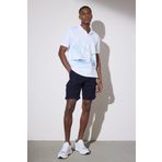 BROOKS BROTHERS Erkek Lacivert Cepli Keten Karışımlı Kargo Şort