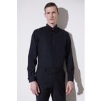 BROOKS BROTHERS Erkek Siyah Comfort Fit Ata Yaka Smokin Gömlek