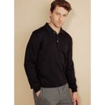 Brooks Brothers Polo Yaka Standart Siyah Erkek Kazak BBFW25MKL003