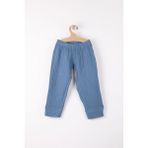 Bross Bebek Müslin Beli Lastikli Pantolon Pamuk BNL-0014 - 4 - 5 Yaş - Mavi
