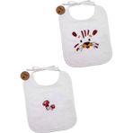 Bross Nakışlı 3 Adet Desenli Bebek Aktivite Mama Önlüğü BNL-0019 - Standart - Kırmızı