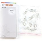 Bross Otomotiv 10 Adet Bosch 1987302819 Temel Eco Seri W5W 12V 5W 501 Şeffaf Standart Dipsiz Ampul