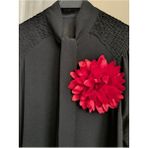 Broş/saten Kumaş Çiçek Broş (15 Cm) - Kırmızı