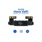 BROTECH 1/4 5/2 Çift Bobin Selenoid Valf | Araç Air Valfi | Tır Branda Valfi 220v