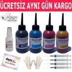 Brother Bitmeyen Kartuşlu Tanklı Yazıcı Uyumlu 4X100ml Muadil Mürekkep Seti Duruınk 4 Renk Kartuş Dolum Mürekkebi