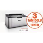 Brother HL-1111-3T Mono Lazer Yazıcı (3 Tam Dolu Toner ) (A4) - Siyah - Beyaz
