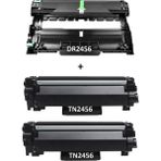 Brother MFC-L2771DW (MFCL2771) Yazıcı Uyumlu Drum Ünitesi + 2 Adet Muadil Toner DR2456/ TN2456 - Siyah Beyaz