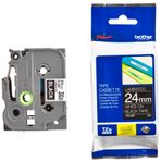 Brother P-Touch 24TZE355 Siyah-Beyaz 24 mm Etiket