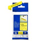 Brother P-Touch TZE-S641 Sarı Üzerine Siyah Güçlü Yapışkanlı 18 mm 8 mt Muadil Etiket