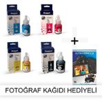 Brother T300 için 1 Takım Photoink Mürekkep- Fotoğraf Kağıdı Hediyeli