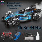 Brother Toys 15 Km/h Hız Duman Çıkaran Full Fonksiyon Şarjlı Formula 1 Uzaktan Kumandalı Oyuncak Araba 35 Cm. - Mavi