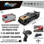 Brother Toys 30 Km/h Hız Duman Çıkaran Şarjlı Ford Mustang Dodge Challenger Drift Atan Uzaktan Kumandalı Oyuncak Araba 28 Cm. - Siyah
