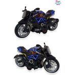 Brother Toys Benelli Tnt 300 Farı Yanabilen Motor Müzikli Metal Oyuncak Motosiklet 15 Cm. Kırmızı Renk - Mavi