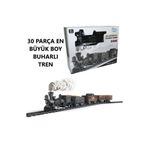 Brother Toys Buhar Çıkartan Devasa Boy Pilli Sesli Ve Işıklı 30 Parça Klasik Dumanlı Tren Oyuncak Lokomotif Seti
