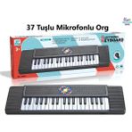 Brother Toys Büyük Boy 37 Tuşlu Mikrofonlu Org Çocuk Oyuncak Piyano Karaoke Org - Siyah - Beyaz