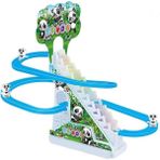 Brother Toys Dön Dolaş Müzikli Işıklı 3 Pandalı Oyuncak Seti Merdivenli Kaydıraklı Kayan Panda